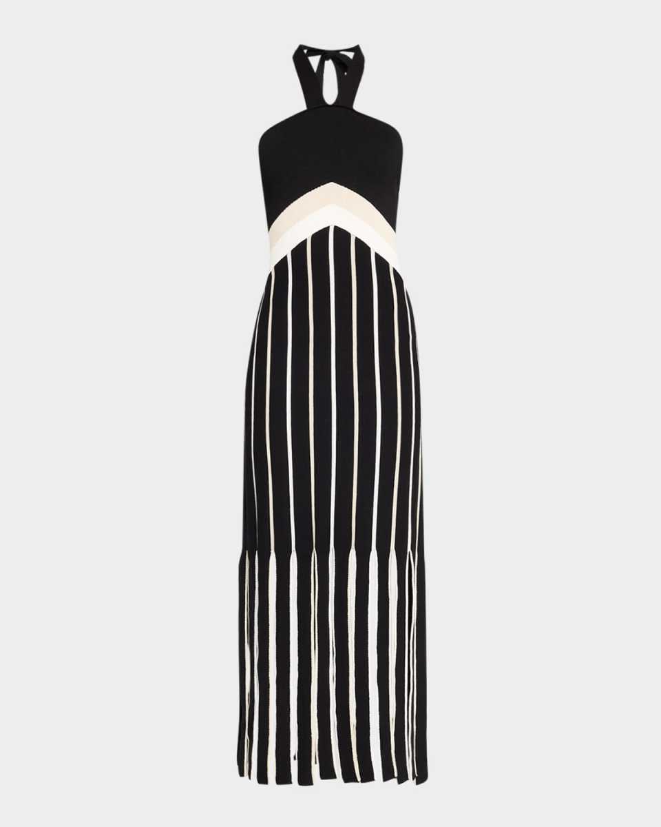 Campbell Fringe Knit Halter Dress